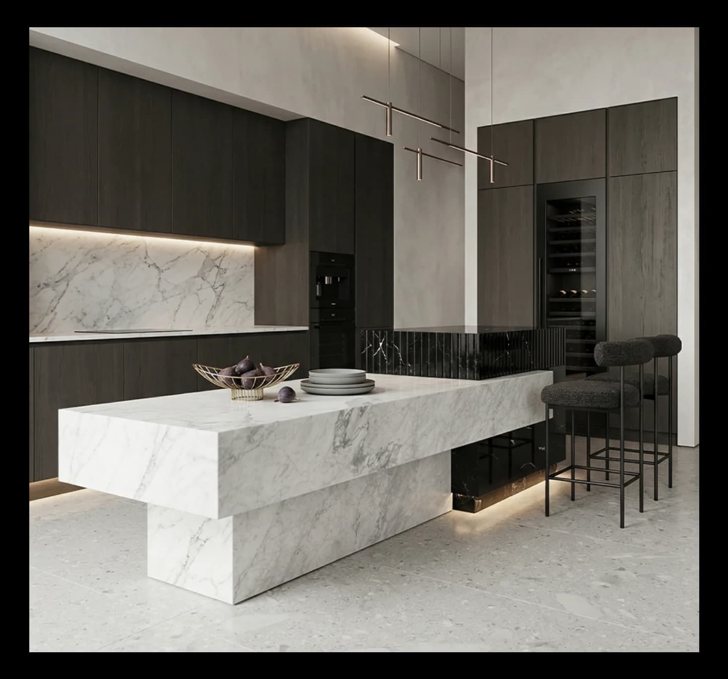 Marble-topped dining suite